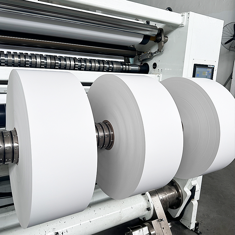 Large roll adhesive label paper cutting